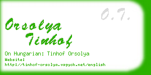 orsolya tinhof business card